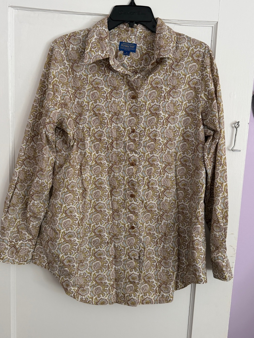 Pendleton Brown Paisley Long-Sleeve Button-Up Shirt